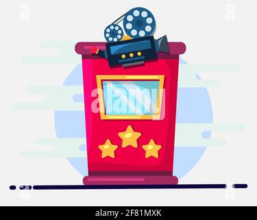 movie ticket booth vector illustration in flat style Stock Vector