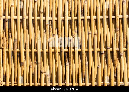 Closed up of brown color bamboo wicker textured background Stock Photo