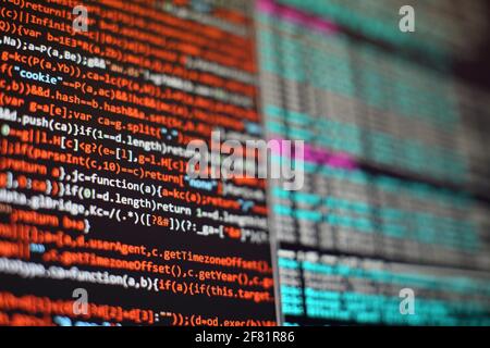 Web develop company web interface icon for software design concept. cloud information flow. Neural network running in Python. Stock Photo