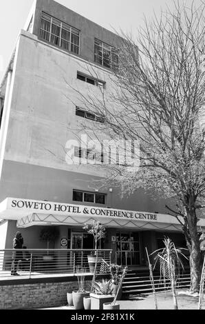 JOHANNESBURG, SOUTH AFRICA - Mar 13, 2021: Soweto, South Africa - September 08 2018: Outside view of Soweto Hotel and Conference Center in the heart o Stock Photo