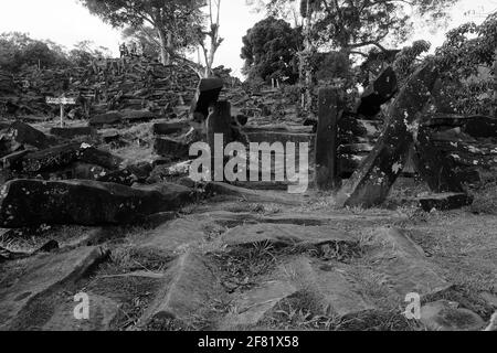 Gunung Padang is the site located in an area geologically that have a quite active earthquake, not far from section Cimandiri, which stretches from th Stock Photo