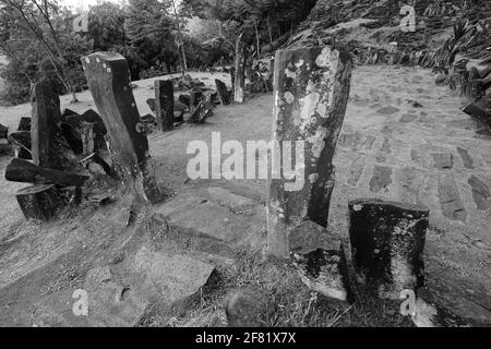 An expert of geotechnology, Dani Hilman said that result of carbon dating showed that site of Gunung Padang is from 6700 years ago. It means about yea Stock Photo