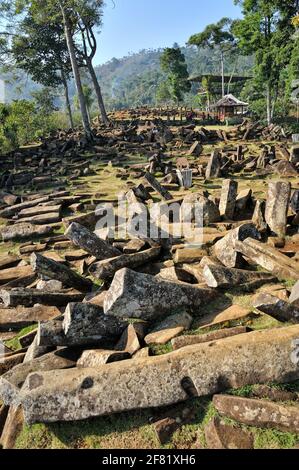 Existence of site of Gunung Padang, actually, was published firstly on Rapporten van de Oudheidkundige Dienst (bulletin of archaeology) at 1914. A Dut Stock Photo