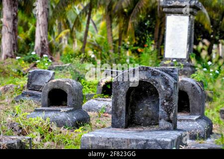 The old cemetery or pirate cemetery with ancient burials of the first ...