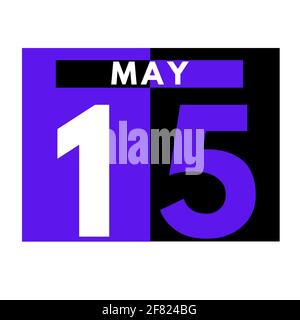 May 15 . Modern daily calendar icon .date ,day, month .calendar for the month of May Stock Photo