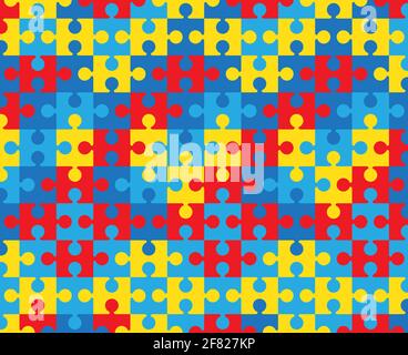 Puzzle Pieces Background. Colored bright background Stock Photo