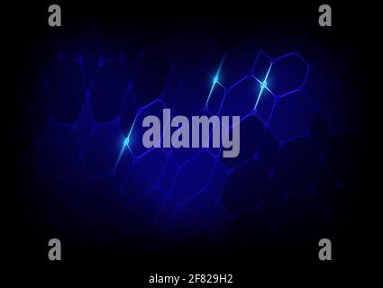 Abstract hexagon wave technology background. Future communication network vector illustration.Digital geometric concept. Stock Vector
