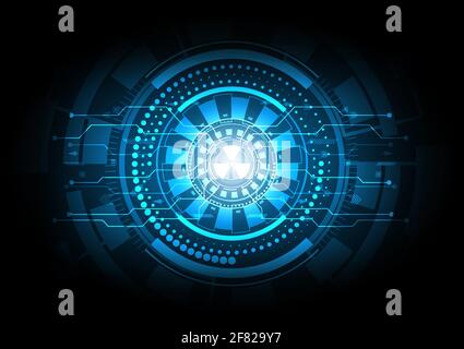 Abstract hi-tech background. Future technology digital circuit network and circle shape innovation vector illustration. Stock Vector