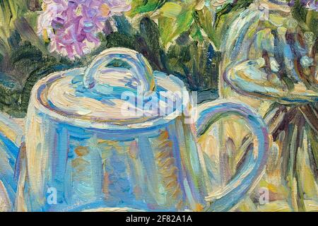 composition of several objects, oil painting, handmade Stock Photo - Alamy