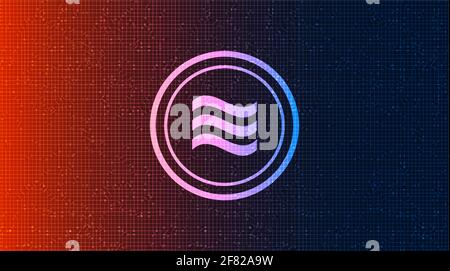 Libra cryptocurrency symbol on network technology background,Blockchain and Wallet concept design,illustration,Vector. Stock Vector