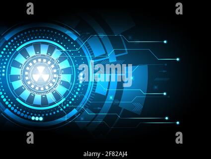 Abstract hi-tech background. Future technology digital circuit network and circle shape innovation vector illustration. Stock Vector
