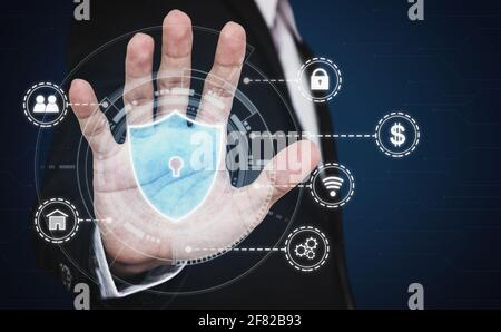 Business online data security and data protection Stock Photo