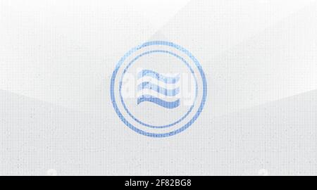 Libra cryptocurrency symbol on White network technology background,Blockchain and Wallet concept design,illustration,Vector. Stock Vector