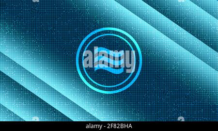 Libra cryptocurrency symbol on network technology background,Blockchain and Wallet concept design,illustration,Vector. Stock Vector