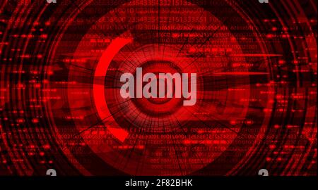 Abstract Cyber Hi-tech Eye Technology Background,Camera Security and Robot Concept design,Vector Illustration. Stock Vector
