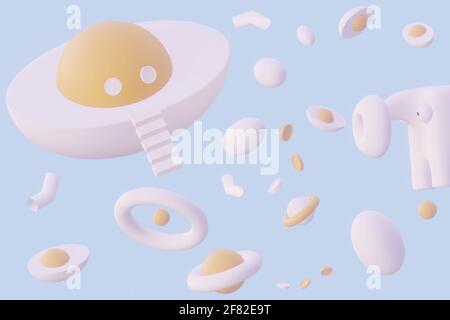 Egg fantastic composition on the theme of Easter Stock Photo