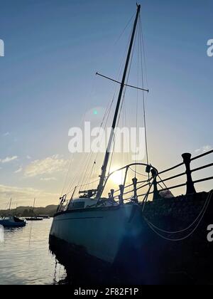 Boat Mast Silhouette Stock Photo