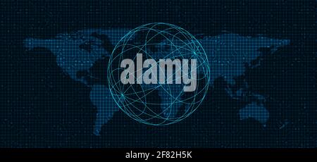 Global Network Security,Technology and connection Concept background design.vector illustration. Stock Vector