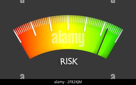 Stress level measuring scale with color indicator, 3d rendering Stock ...