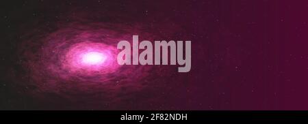 Panorama Realistic Pink Milky Way spiral on galaxy background,Universe and starry concept desig,vector Stock Vector