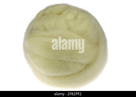 raw wool from the Dutch island of Texel isolated on white background Stock Photo