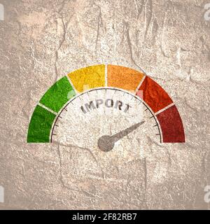 Import level scale with arrow. The measuring device icon. Sign ...