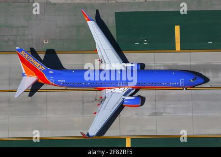 Los Angeles, USA – 20. February 2016: Southwest Airlines Boeing 737-800 at Los Angeles airport (LAX) in the United States. Stock Photo