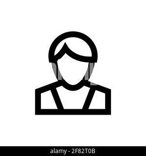 Person outline simple icon. Isolated on white. Vector clipart Stock Vector