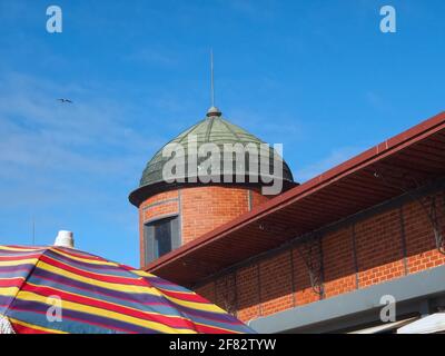 Market hall or mercado of Olhao at the Algarve coast or Portugal Stock Photo