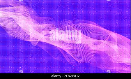 Modern Digital Sound Wave with on Ultra Violet Background,technology and earthquake wave concept,design for music industry,Vector,Illustration. Stock Vector