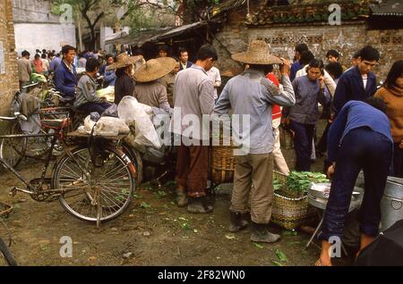 Street scenes of Guangzhou China 1985 Stock Photo