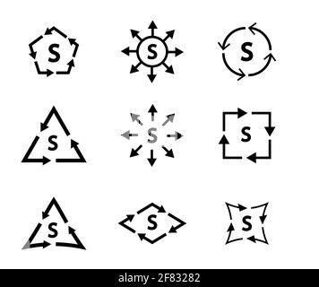 Full service and Recycle icon and symbol, vector art Stock Vector