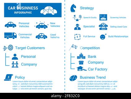 Car Business Infographic for Annual report, vector art Stock Vector