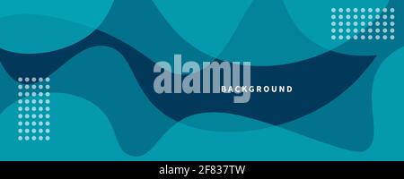 Bright wide background with organic shapes. Abstract geometric banner with wavy lines. Stock Vector