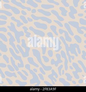 Pheasant bird plumage seamless pattern vector illustration. Animal beige and blue minimalistic print. Stock Vector