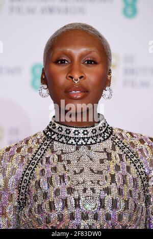 Cynthia Erivo arrives for the EE BAFTA Film Awards at the Royal Albert Hall in London. Picture date: Sunday April 11, 2021.
