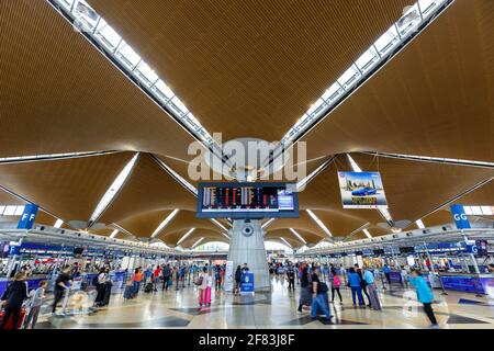 Kuala Lumpur, Malaysia - January 21, 2018: Terminal 1 of Kuala Lumpur International Airport (KUL) in Malaysia. Stock Photo