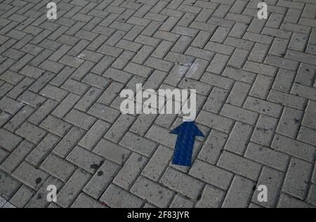 salvador, bahia, brazil - january 22, 2021: street pavement made of concrete brick in the Barra district in the city of Salvador. Stock Photo