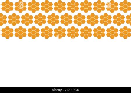 Background with golden honeycomb shapes. Vector illustration. Pattern with glitter effect. Template texture for invitation, poster, card, banner Stock Vector