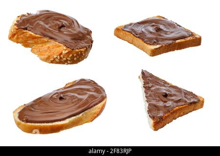 set of chocolate sandwiches isolated on white Stock Photo