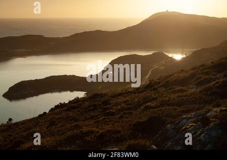 View towards Brow head on the Mizen peninsula on the Wild Atlantic Way in West Cork in Ireland Stock Photo