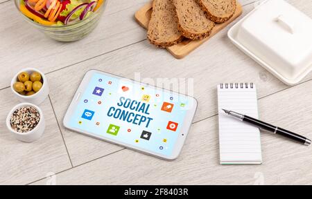 Healthy Tablet Pc compostion, social networking concept Stock Photo