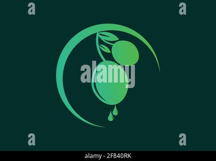 olive oil logo or icon design vector template Stock Vector
