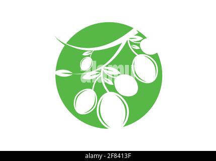 olive oil logo or icon design vector template Stock Vector