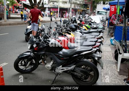 salvador, bahia / brazil - november 16, 2020: motorcycle parking in downtown Salvador. Stock Photo