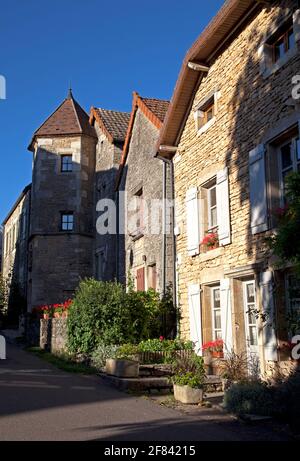The Plus beau Village of Châteauneuf en Auxois in the Côte-d'Or Burgundy France Stock Photo