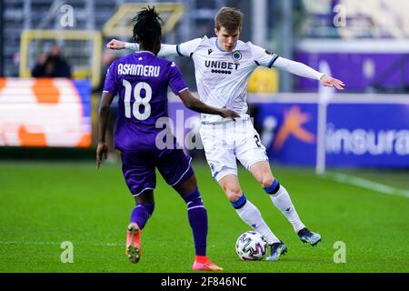 BRUSSELS, BELGIUM - December 08: Jeremy Doku of Anderlecht and Francis  Amuzu of Anderlecht look dejected after the Jupiler Pro League match day 18  between Rsc Anderlecht vs Sporting Charleroi on December