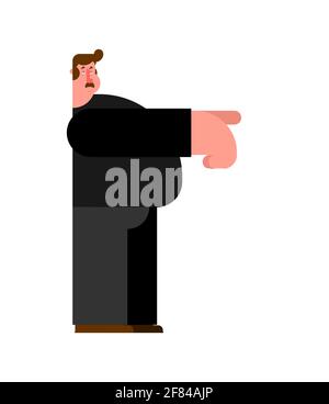 Boss in black suit isolated. vector illustration Stock Vector