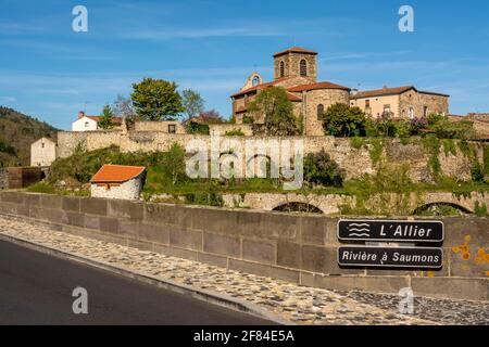 Village of Vieille Brioude on the Allier River, Haute Loire departement, Auvergne, France Stock Photo