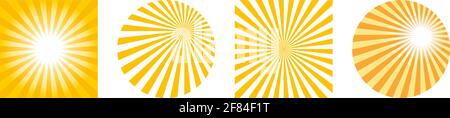 Sun Beam or Solar vector symbol in round and square design on white isolated background. For Header of email, letter, business or greeting card. Stock Vector
